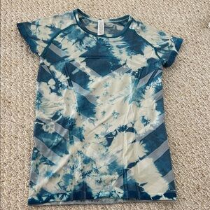 Ivivva Blue and White Tie-Dye Top